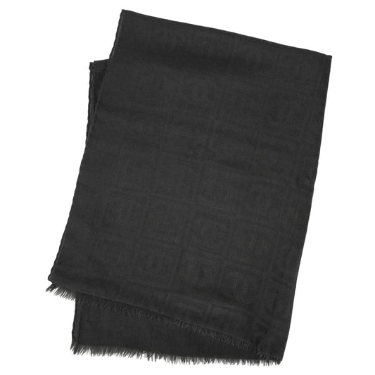 [Pre-loved] CHANEL Stall Large size COCO Mark Noir (Black)Charcoal Gray Cashmere/Silk[LIKE NEW][Authentic]
