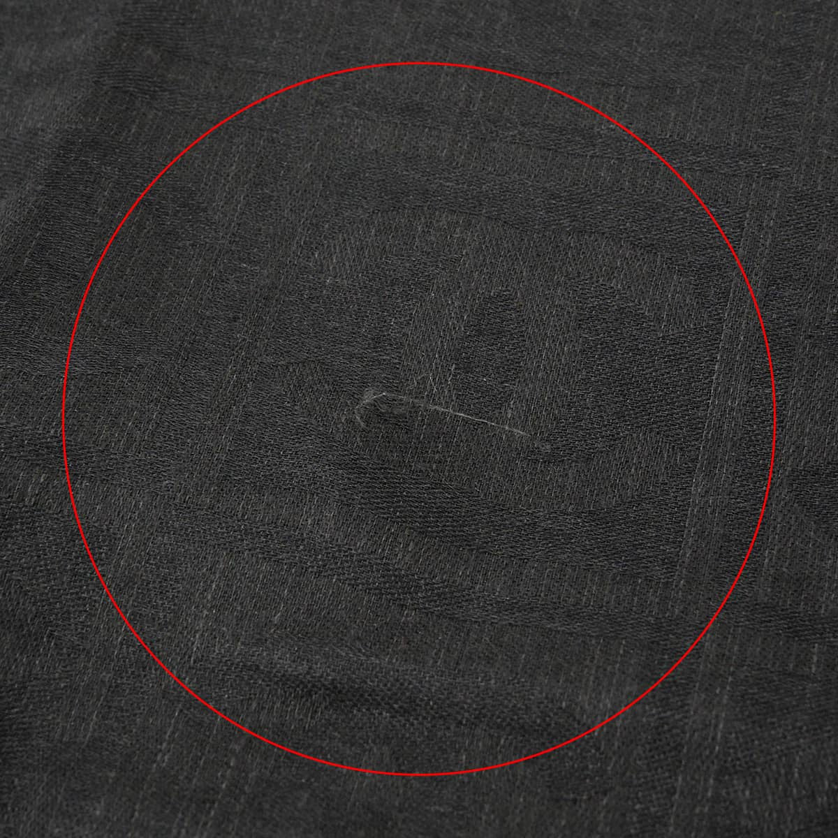 [Pre-loved] CHANEL Stall Large size COCO Mark Noir (Black)Charcoal Gray Cashmere/Silk[LIKE NEW][Authentic]