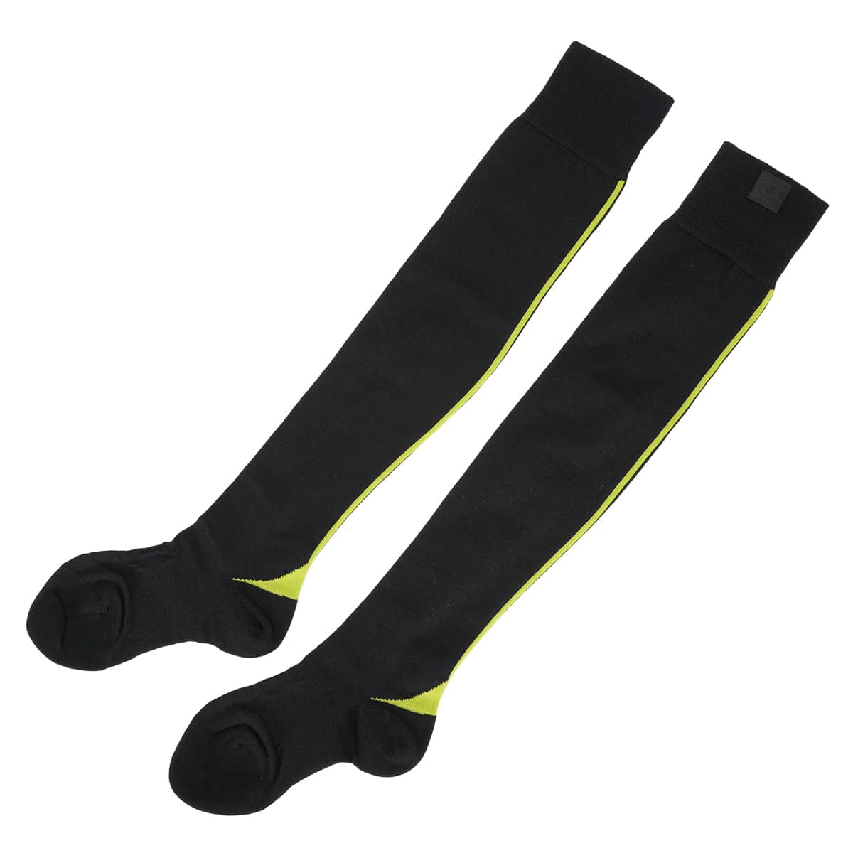 CHANEL High socks COCO Mark Sport Line Noir (Black)Light green Wool[EXCELLENT][Authentic]