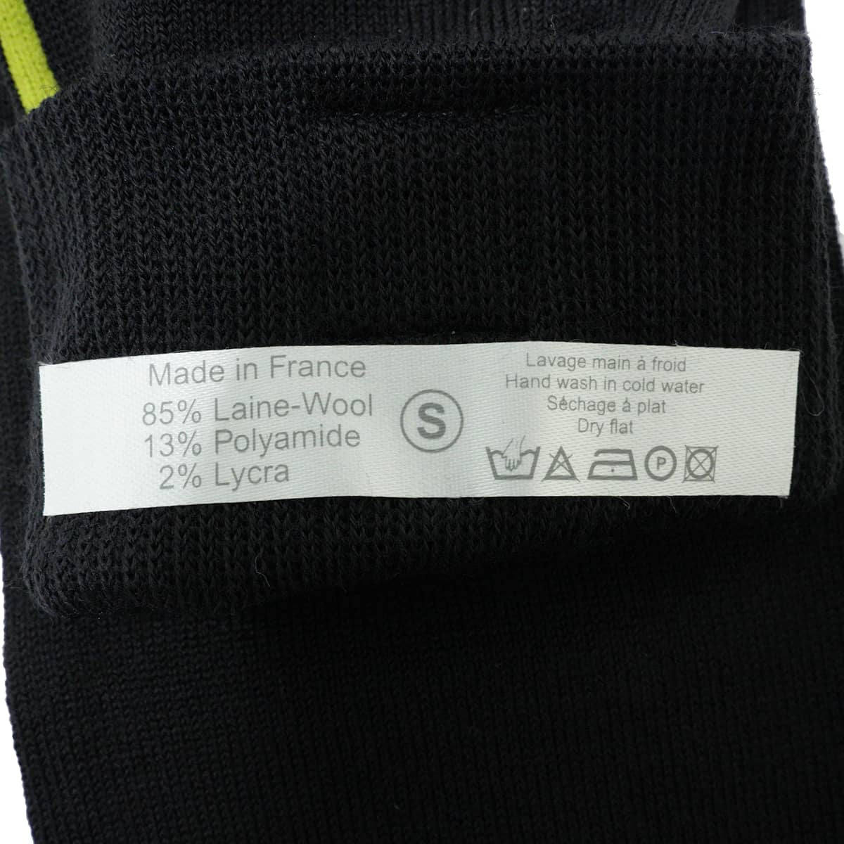 CHANEL High socks COCO Mark Sport Line Noir (Black)Light green Wool[EXCELLENT][Authentic]
