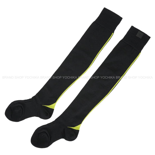 CHANEL High socks COCO Mark Sport Line Noir (Black)Light green Wool[EXCELLENT][Authentic]