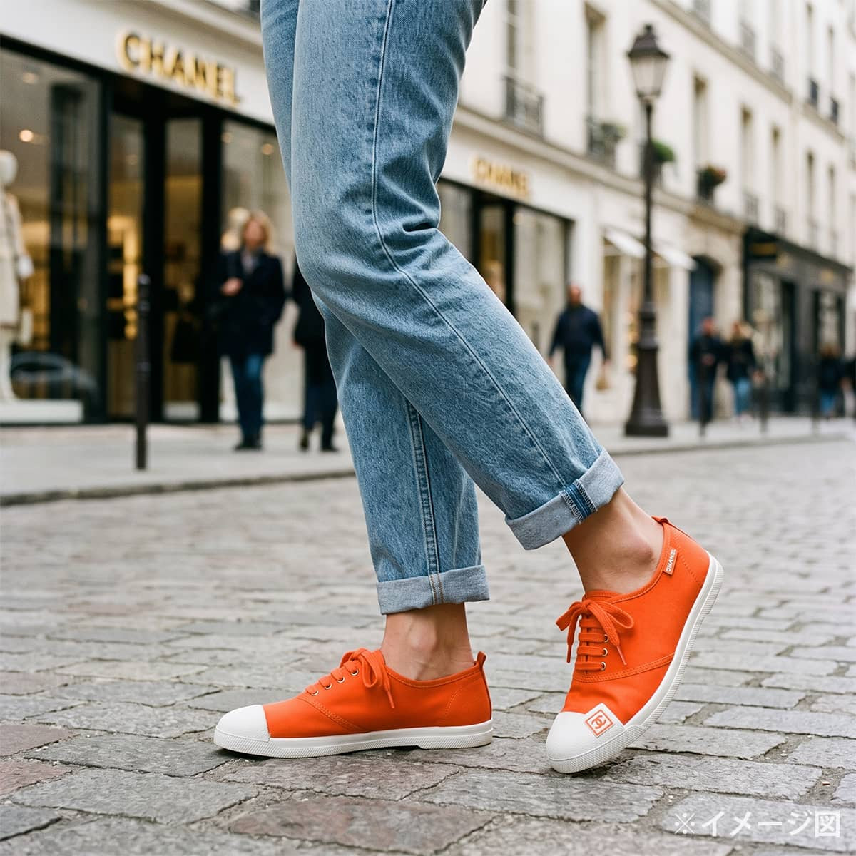 2019SS CHANEL sneakers Low-cut Sports line COCO Mark rubber patch Orange Canvas #37 G24656[EXCELLENT][Authentic]