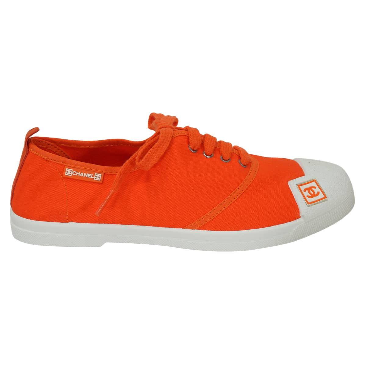 2019SS CHANEL sneakers Low-cut Sports line COCO Mark rubber patch Orange Canvas #37 G24656[EXCELLENT][Authentic]