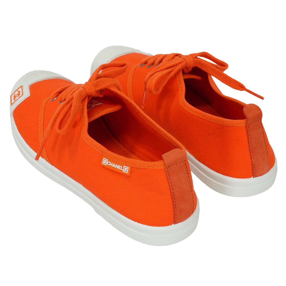 2019SS CHANEL sneakers Low-cut Sports line COCO Mark rubber patch Orange Canvas #37 G24656[EXCELLENT][Authentic]