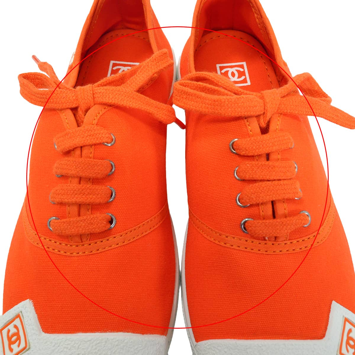 2019SS CHANEL sneakers Low-cut Sports line COCO Mark rubber patch Orange Canvas #37 G24656[EXCELLENT][Authentic]