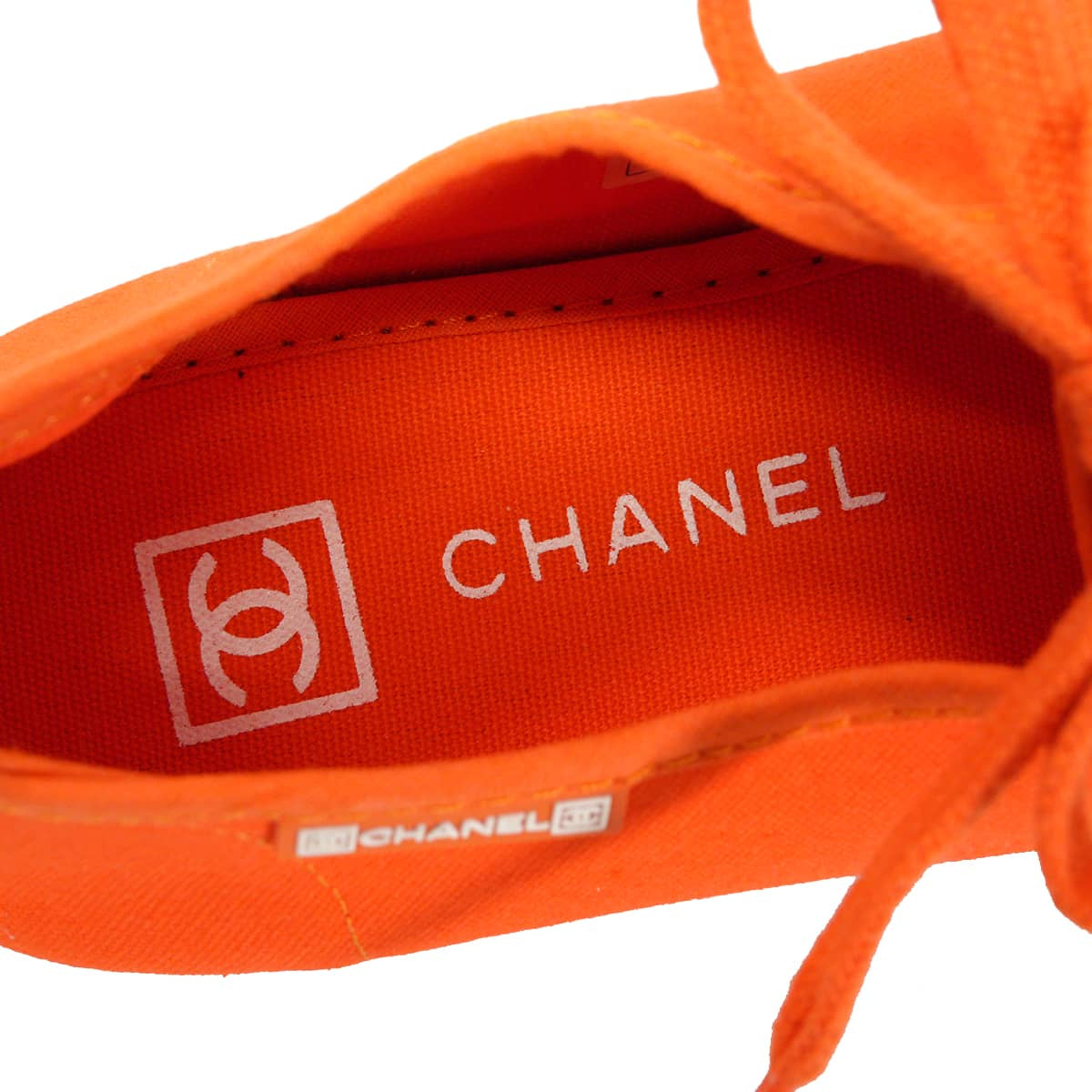 2019SS CHANEL sneakers Low-cut Sports line COCO Mark rubber patch Orange Canvas #37 G24656[EXCELLENT][Authentic]