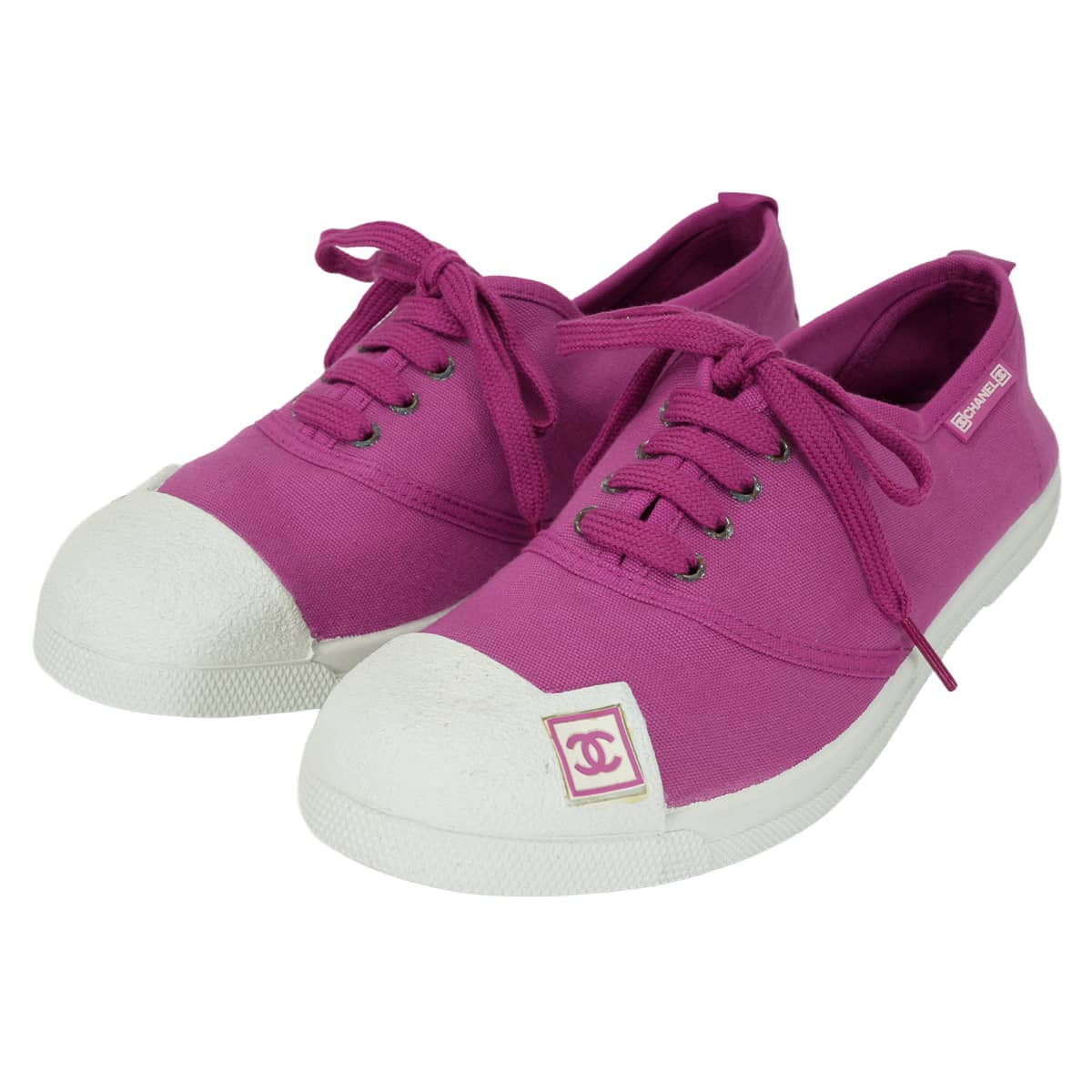 2019SS CHANEL sneakers Low-cut Sports line COCO Mark rubber patch Purple Canvas #37 G24656[EXCELLENT][Authentic]