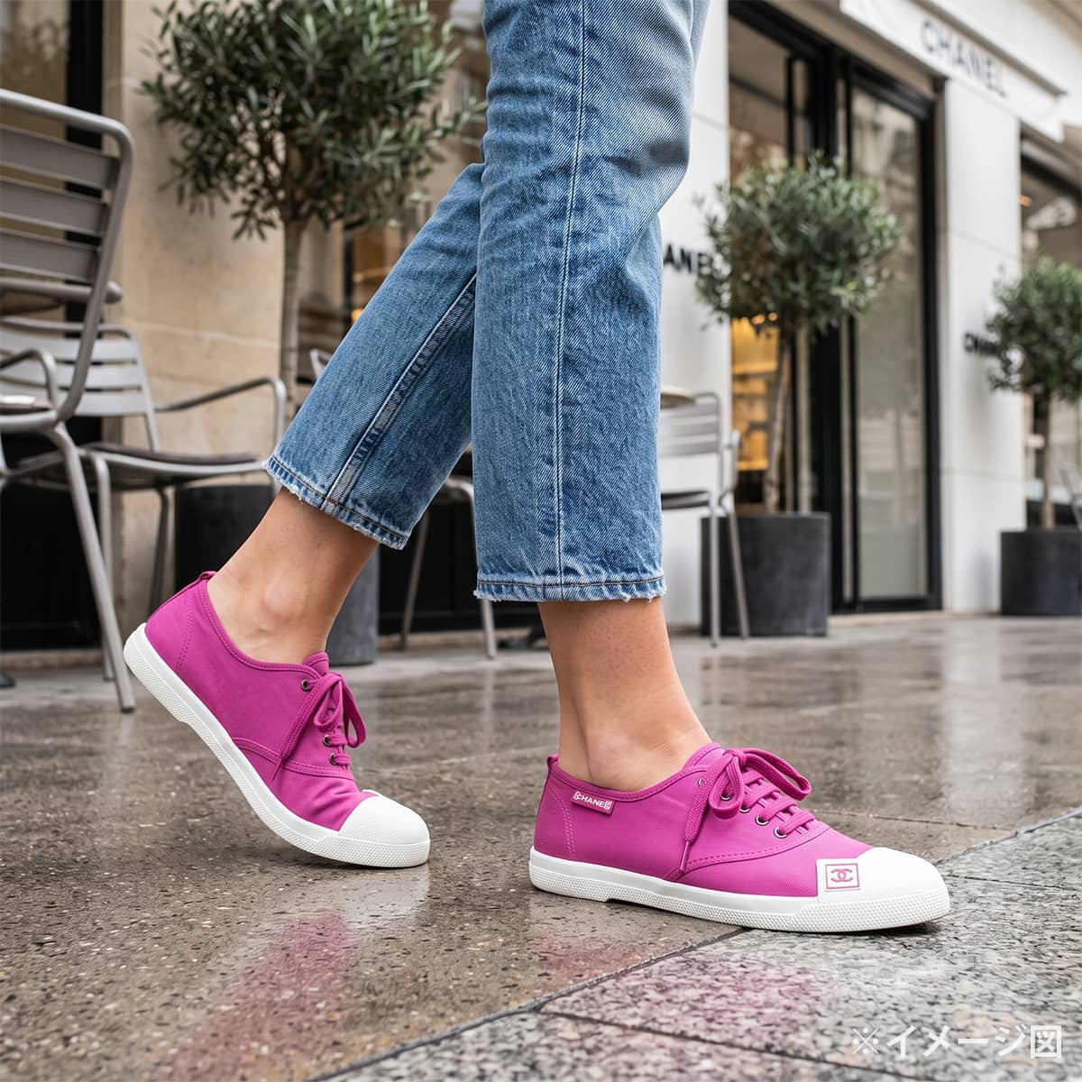 2019SS CHANEL sneakers Low-cut Sports line COCO Mark rubber patch Purple Canvas #37 G24656[EXCELLENT][Authentic]