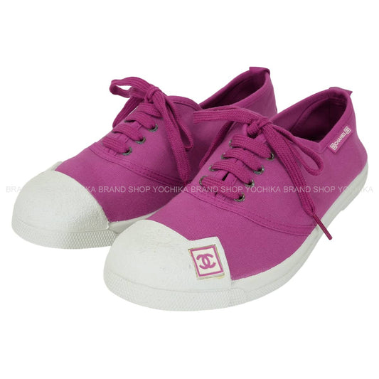 2019SS CHANEL sneakers Low-cut Sports line COCO Mark rubber patch Purple Canvas #37 G24656[EXCELLENT][Authentic]