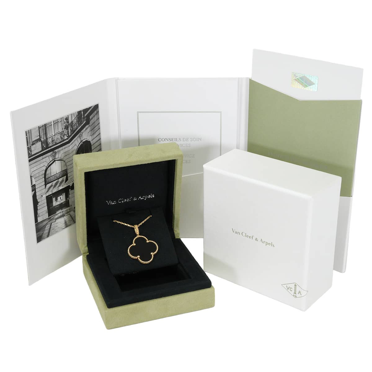 [Pre-loved] Van Cleef & Arpels necklace 1 motif Noir (Black) K18/Onyx VCAR049M00[LIKE NEW][Authentic]