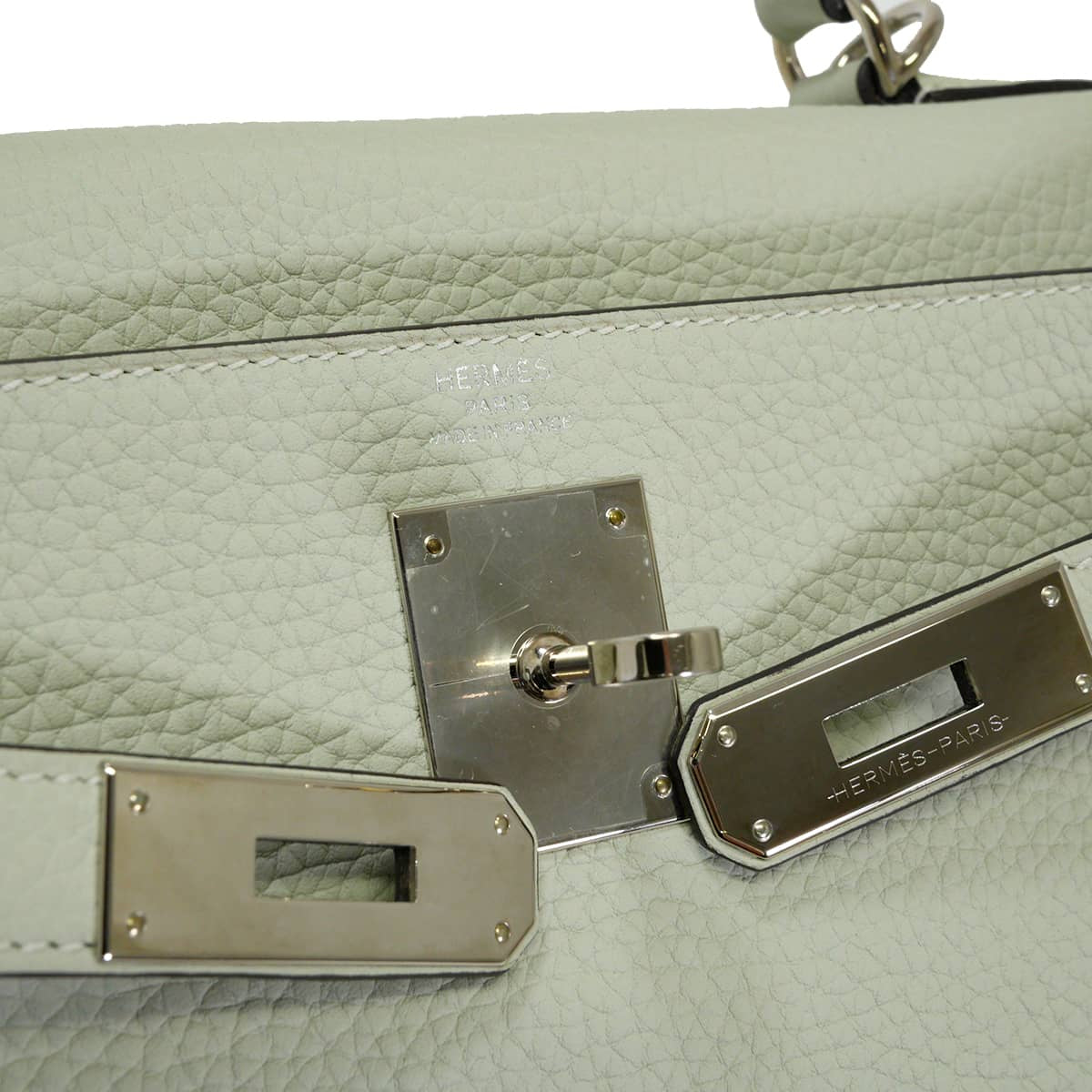 [Pre-loved] HERMES Shoulder bag Kelly28 Retourne Gris Neve Taurillon Clemence Silver HW Stamp B[LIKE NEW][Authentic]