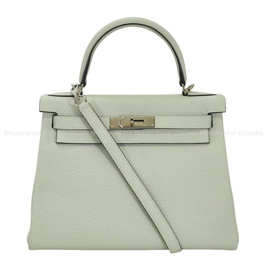 [Pre-loved] HERMES Shoulder bag Kelly28 Retourne Gris Neve Taurillon Clemence Silver HW Stamp B[LIKE NEW][Authentic]