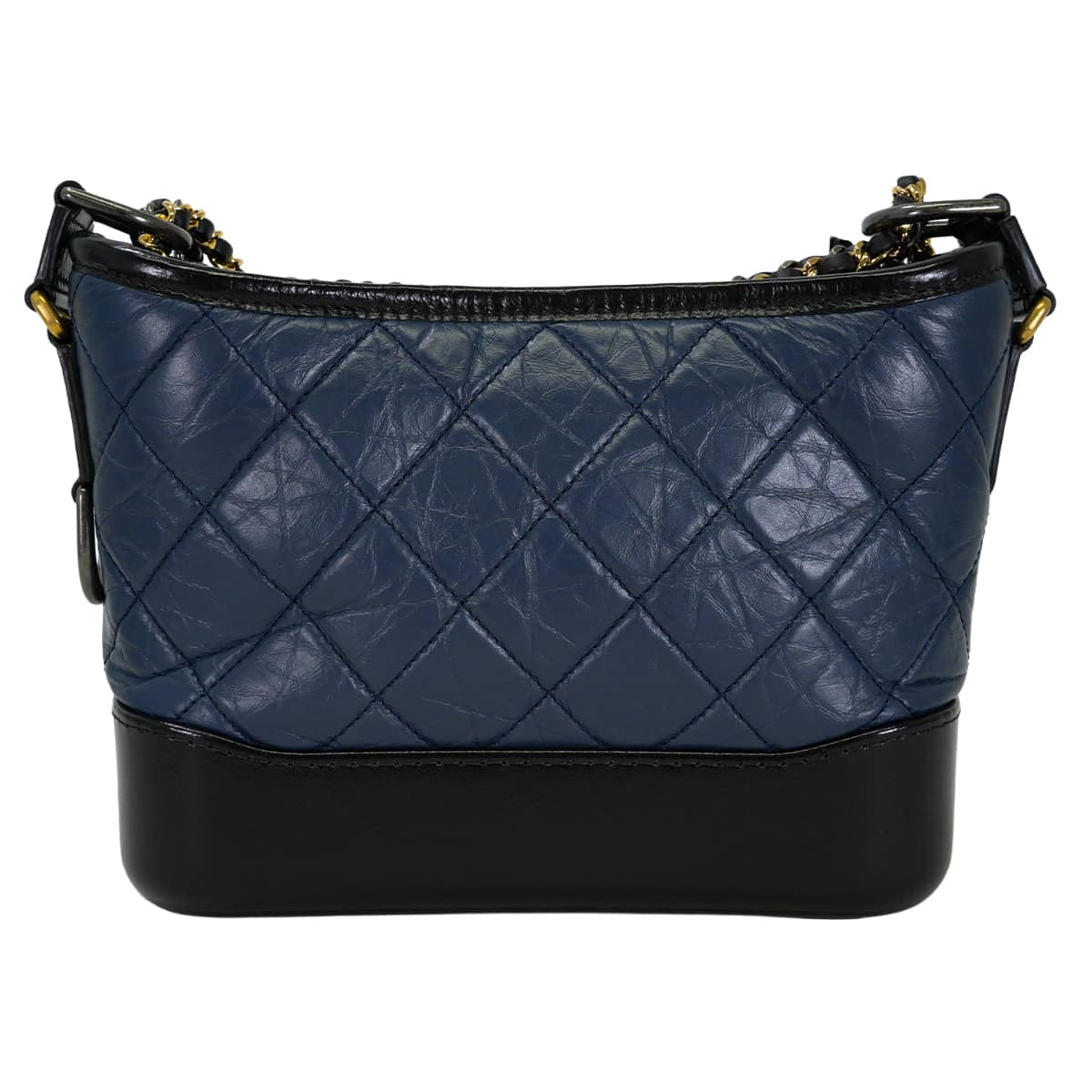 CHANEL Shoulder bag Gabrielle de Chanel Small Chain Hobo Navy/Noir (Black) Aged calfskin Metal Silver HW Gold HW A91810[EXCELLENT][Authentic]
