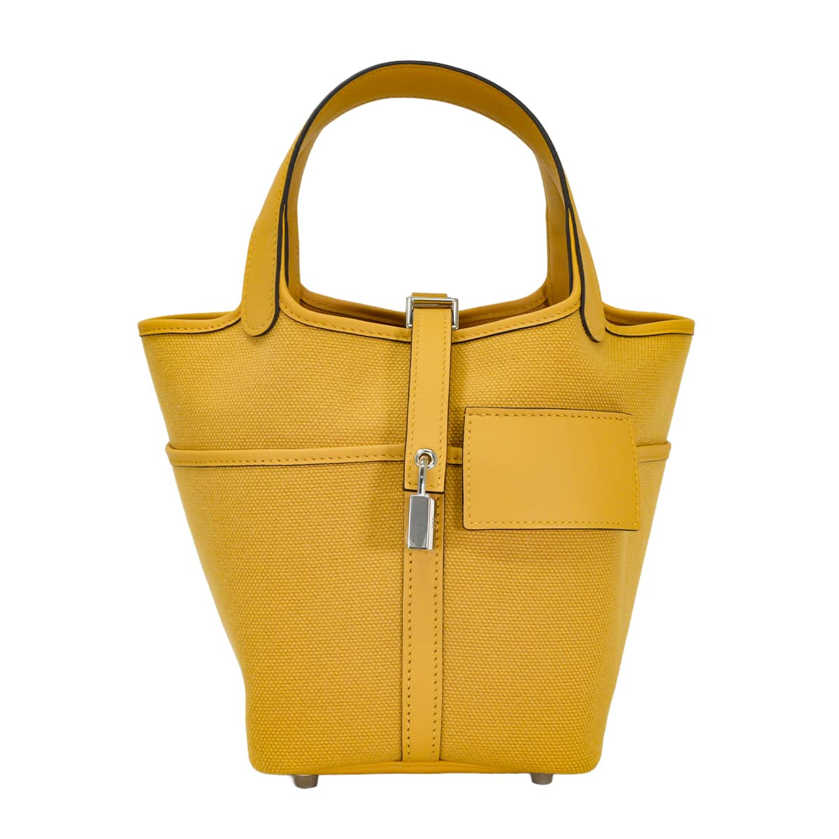 HERMES Handbag Picotin Lock 18 PM Cargo Paille Veau Swift/Toile Goeland Silver HW Stamp G[BRAND NEW][Authentic]