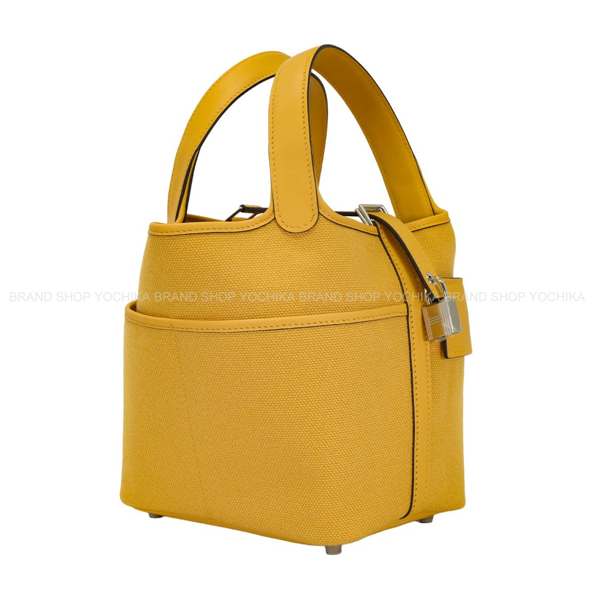 HERMES Handbag Picotin Lock 18 PM Cargo Paille Veau Swift/Toile Goeland Silver HW Stamp G[BRAND NEW][Authentic]