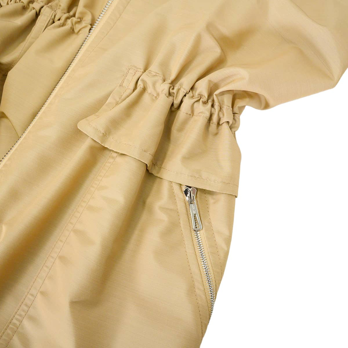 2025SS HERMES Long Gilet & Bomber Jacket Zip Coat 3way Sellier buttons Beige Nylon/Wool #38 Silver HW H5E0117D LGILET[EXCELLENT][Authentic]
