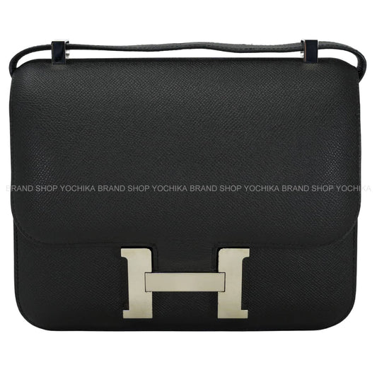 [Pre-loved] HERMES Shoulder bag Constance 3 24 MM Noir (Black) Veau Epsom Silver HW Stamp T[LIKE NEW][Authentic]