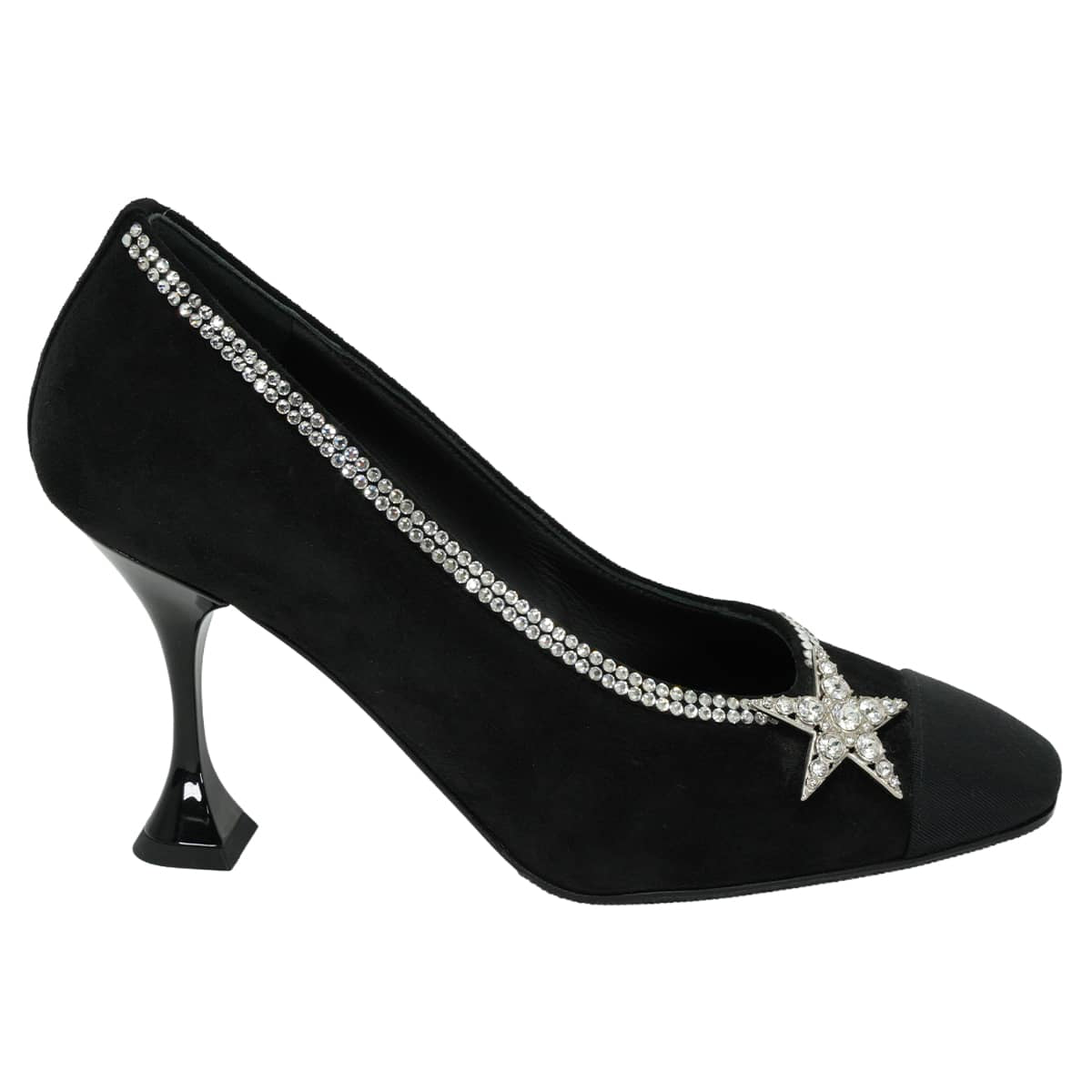 2020SS CHANEL pumps star motif Noir (Black) Suede/Rhinestone #35C G35827[EXCELLENT][Authentic]