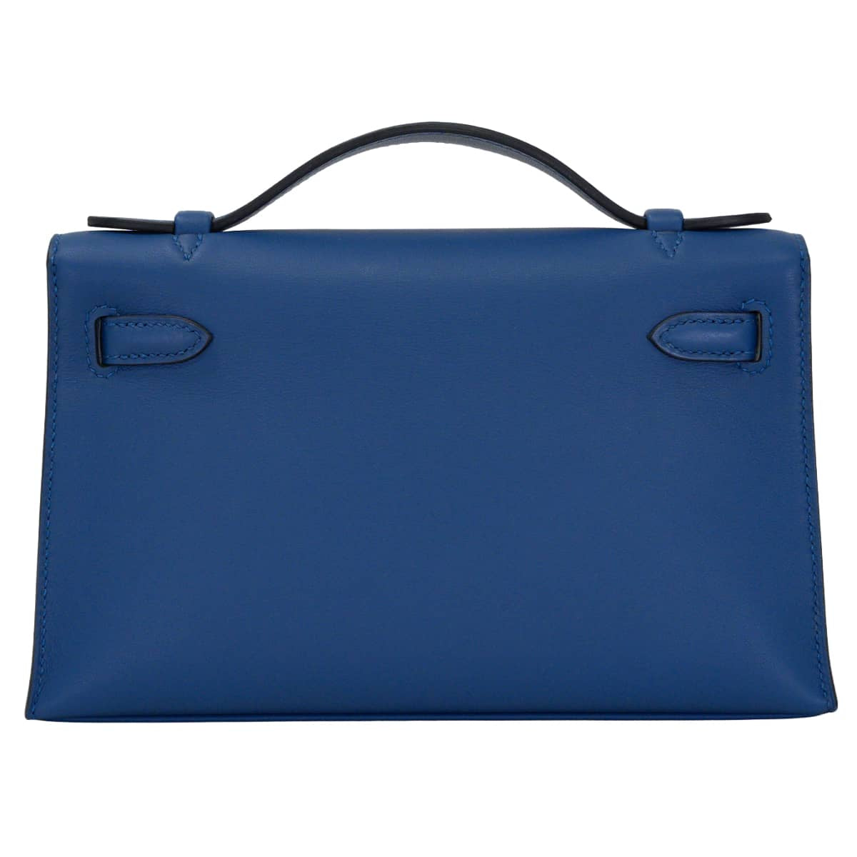 [Pre-loved] HERMES Handbag Pochette Kelly Blue Tie Veau Swift Silver HW Stamp K[LIKE NEW][Authentic]