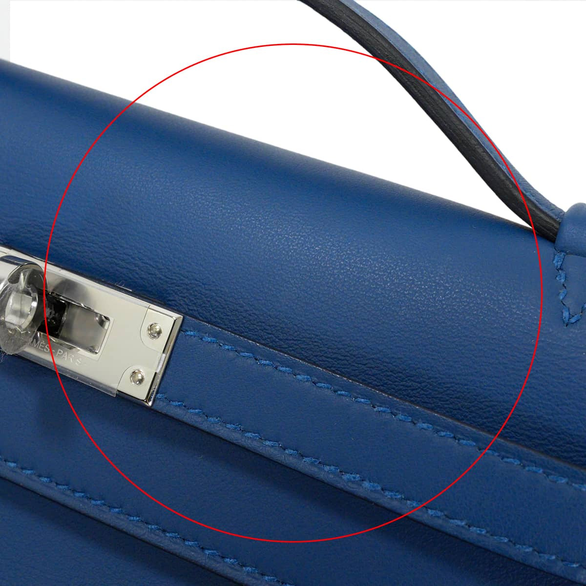 [Pre-loved] HERMES Handbag Pochette Kelly Blue Tie Veau Swift Silver HW Stamp K[LIKE NEW][Authentic]