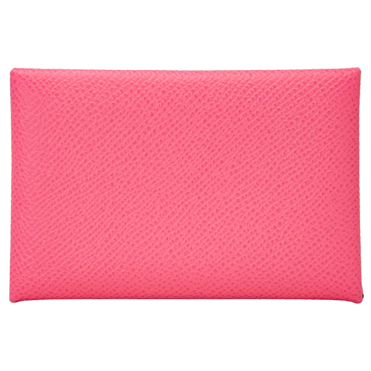 HERMES card holder Calvi Special order HSS with initials Rose Azalee/Craie Veau Epsom Silver HW Stamp Y[EXCELLENT][Authentic]