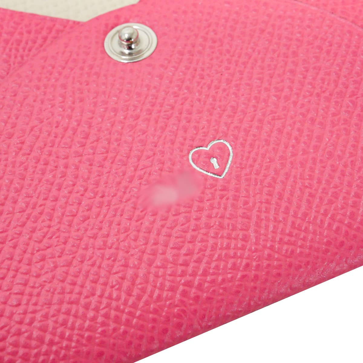 HERMES change purse Bastia Special order HSS with initials Rose Azalee/Craie Veau Epsom Silver HW Stamp Z[EXCELLENT][Authentic]