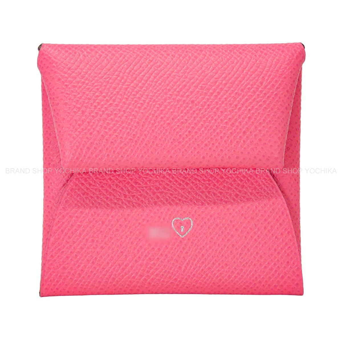 HERMES change purse Bastia Special order HSS with initials Rose Azalee/Craie Veau Epsom Silver HW Stamp Z[EXCELLENT][Authentic]