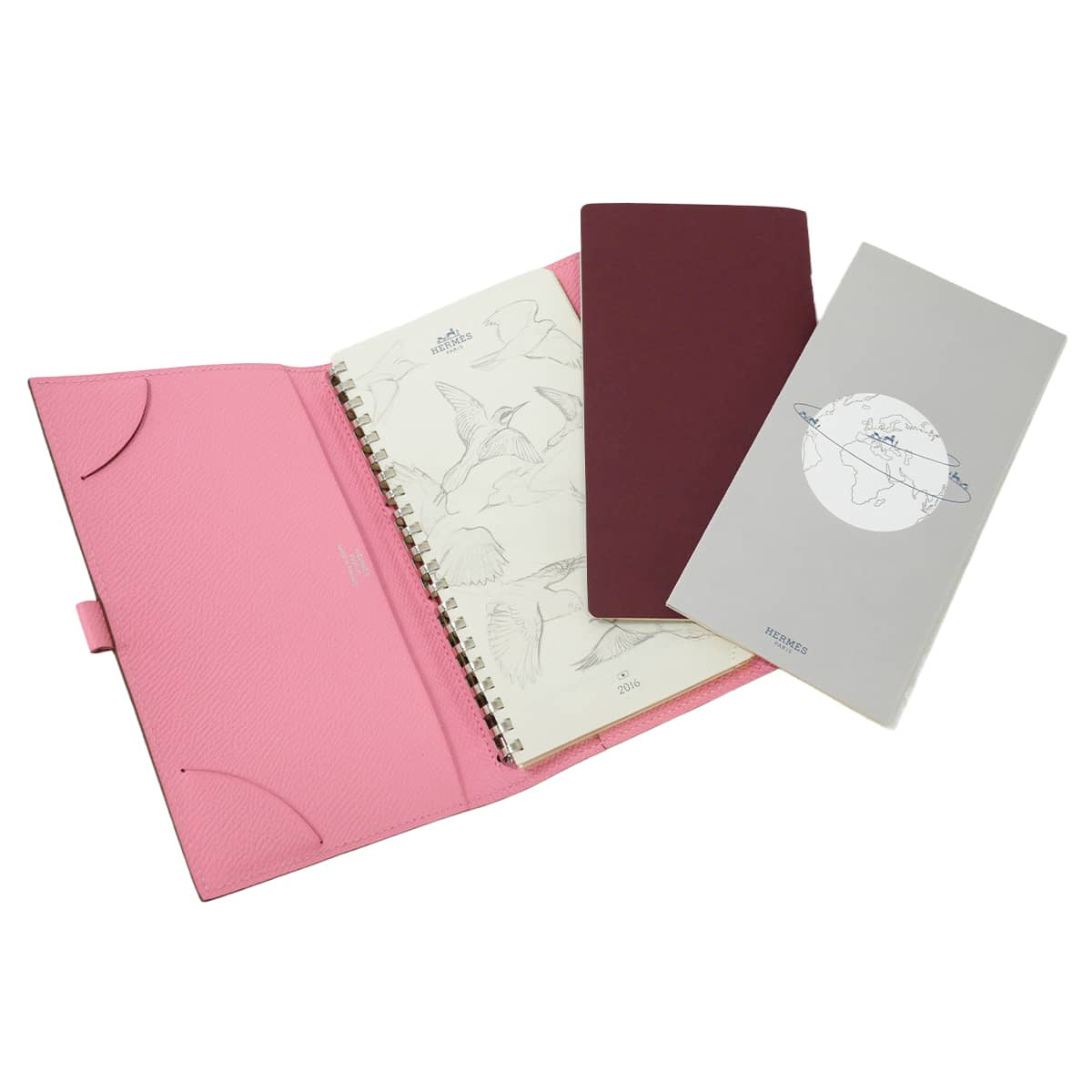 HERMES Notebook cover Agenda Cover Vision 2 with 2016 Refill Rose Confetti Veau Epsom Stamp □R[EXCELLENT][Authentic]