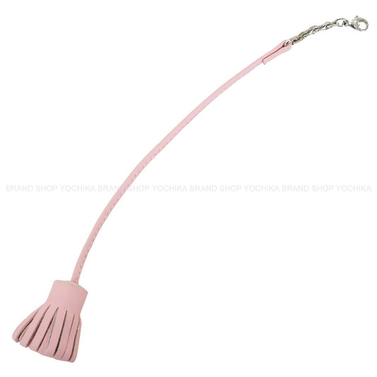 [Pre-loved] HERMES bag charm Carmencita Gran Pompom20 Rose Sakura Agneau Milo Silver HW[LIKE NEW][Authentic]