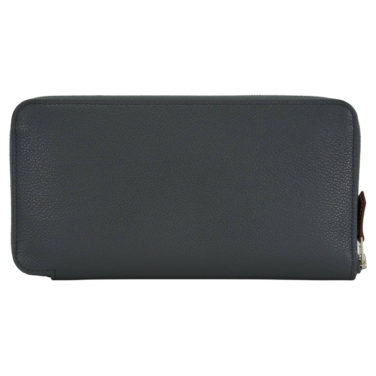 [Pre-loved] HERMES long wallet Azap Silk'in Long Faubourg Rainbow Gris Misty/Beige Marfa Evercolor/Veau Barenia/Silk Silver HW Stamp W[LIKE NEW][Authentic]