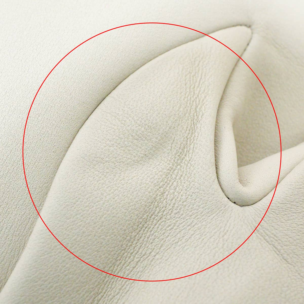 HERMES glove Bonnie Special order HSS with Initials #7.5 Craie Agneau Milo Silver HW[EXCELLENT][Authentic]