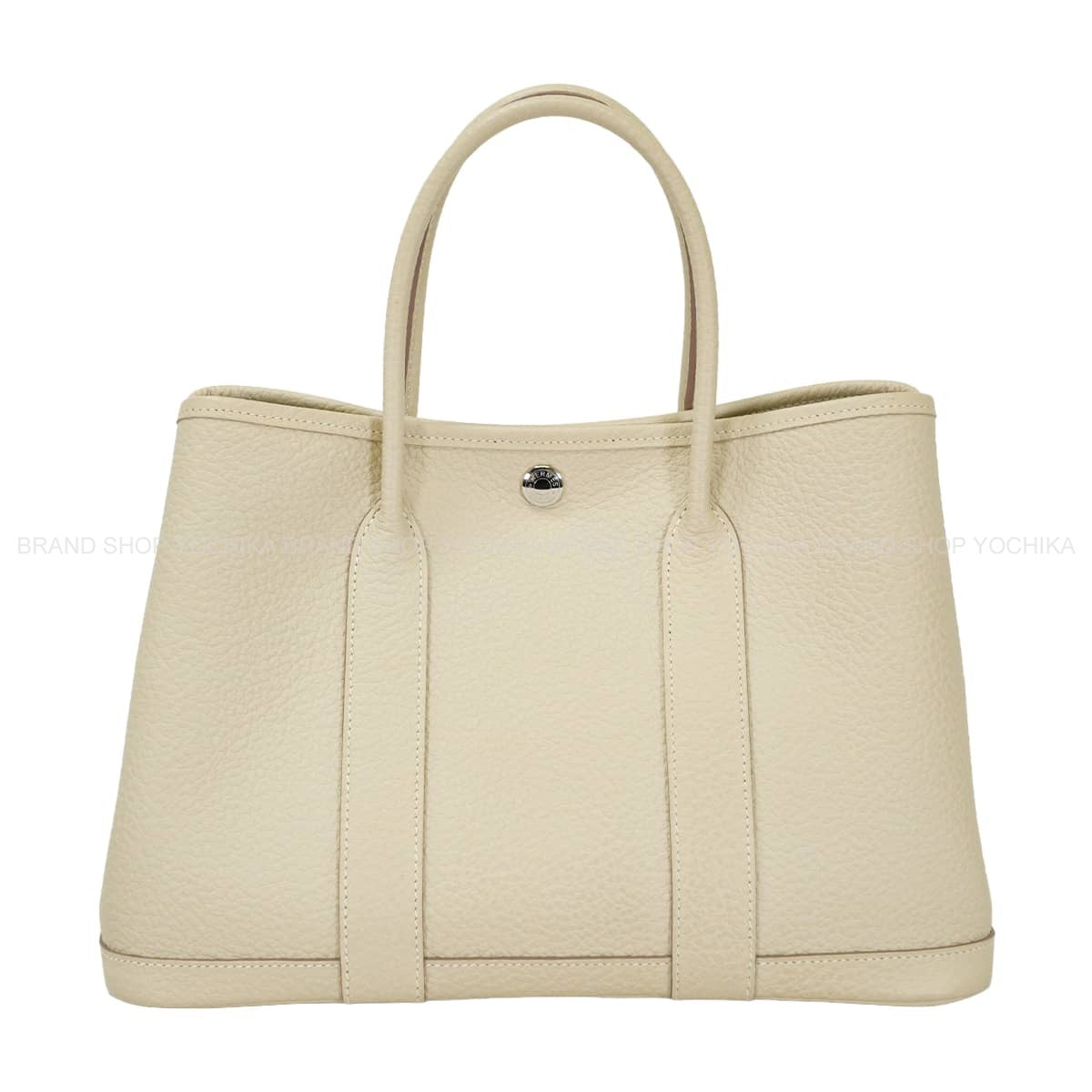 [Pre-loved] HERMES tote bag Garden Party 30 TPM All Leather Craie Vache Country Silver HW Stamp C[LIKE NEW][Authentic]