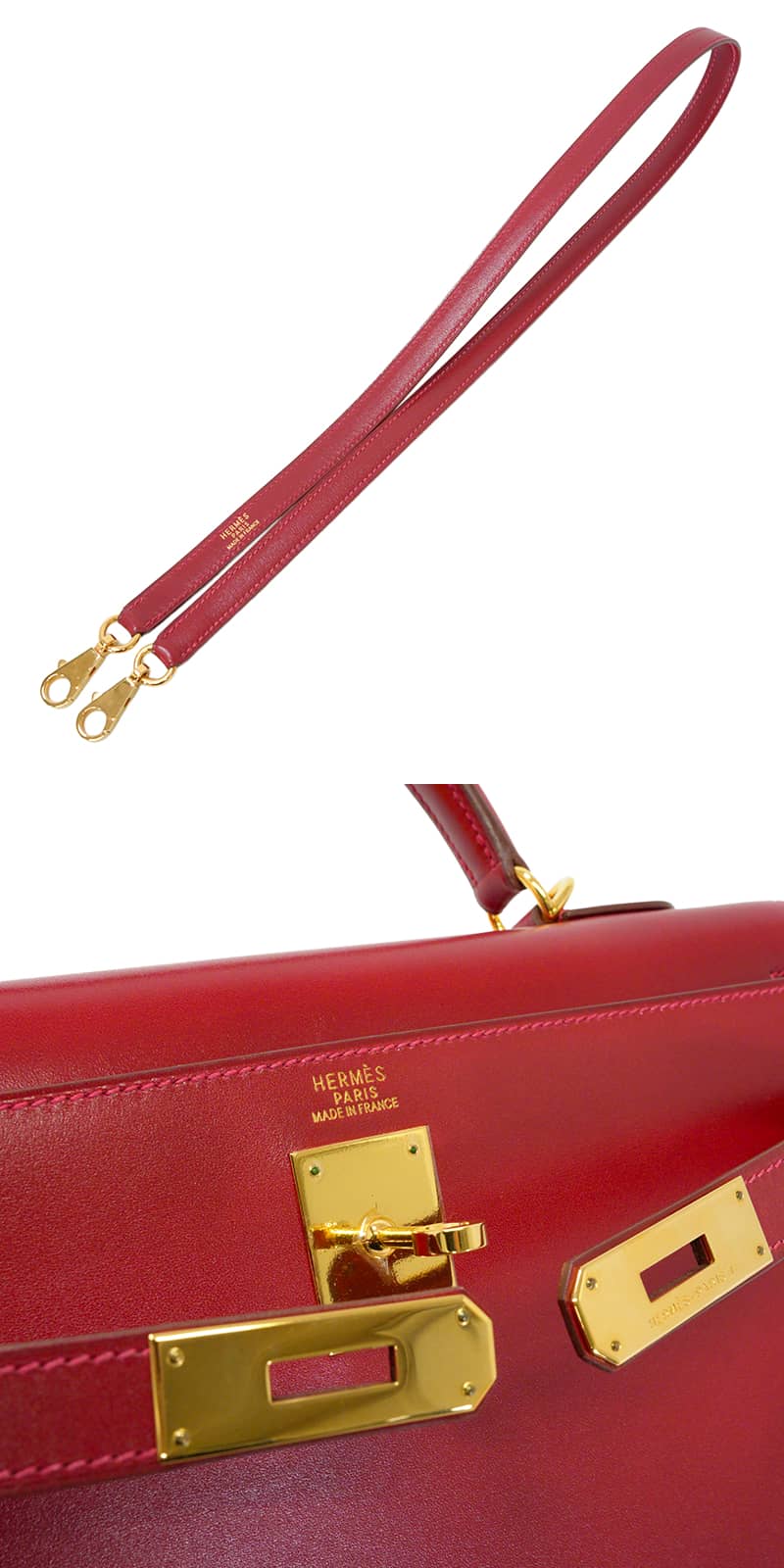[Pre-loved] HERMES Shoulder bag Kelly32 Sellier Rouge Vif Box Calf Gold HW Stamp □G[LIKE NEW][Authentic]