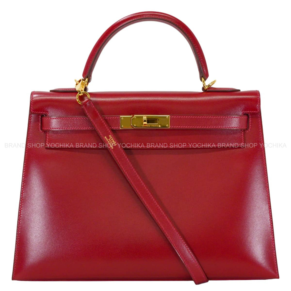 [Pre-loved] HERMES Shoulder bag Kelly32 Sellier Rouge Vif Box Calf Gold HW Stamp □G[LIKE NEW][Authentic]