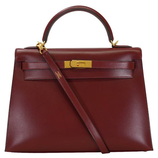 [Pre-loved] HERMES Shoulder bag Kelly32 Sellier Rouge H Box Calf Gold HW Stamp □E[LIKE NEW][Authentic]