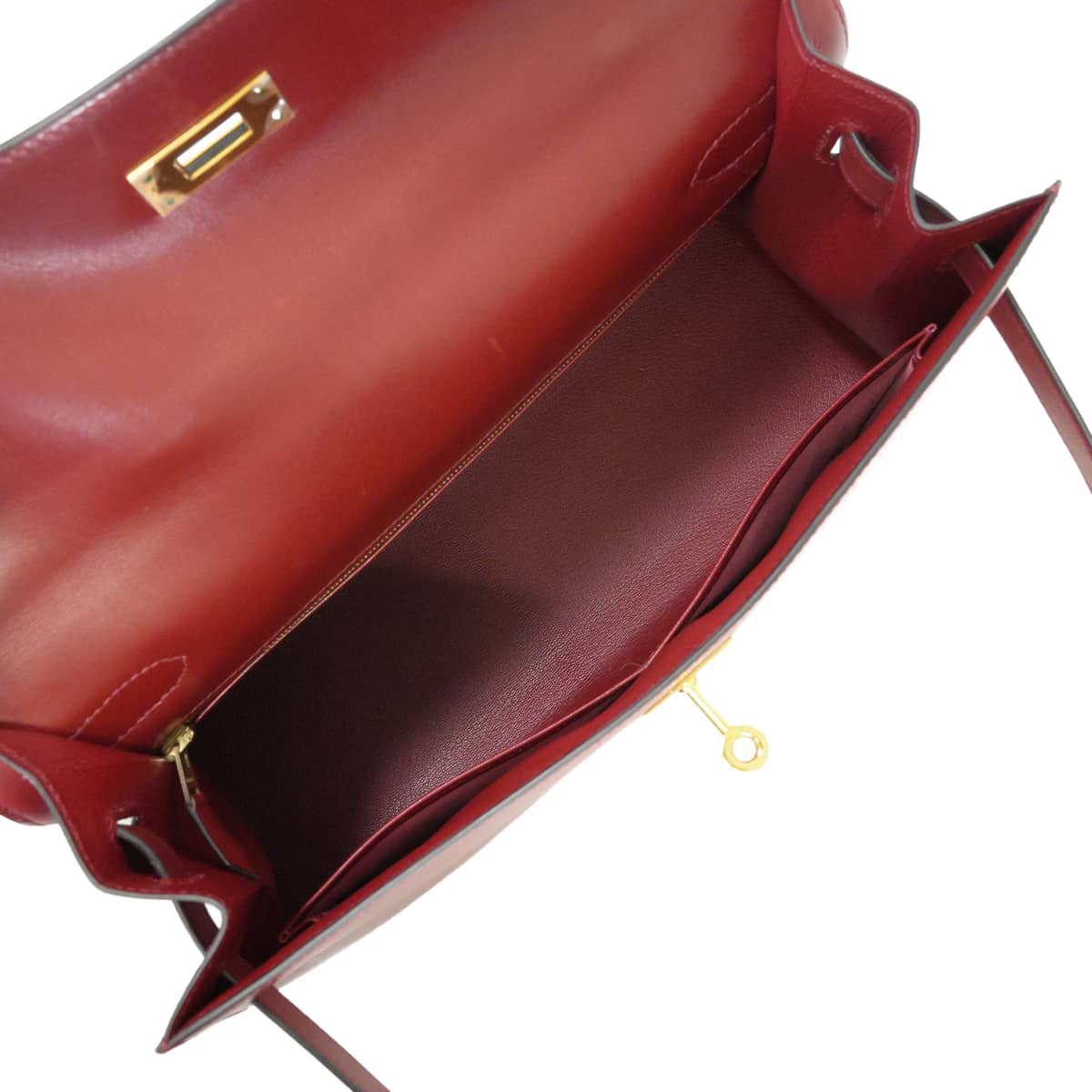 [Pre-loved] HERMES Shoulder bag Kelly32 Sellier Rouge H Box Calf Gold HW Stamp □E[LIKE NEW][Authentic]