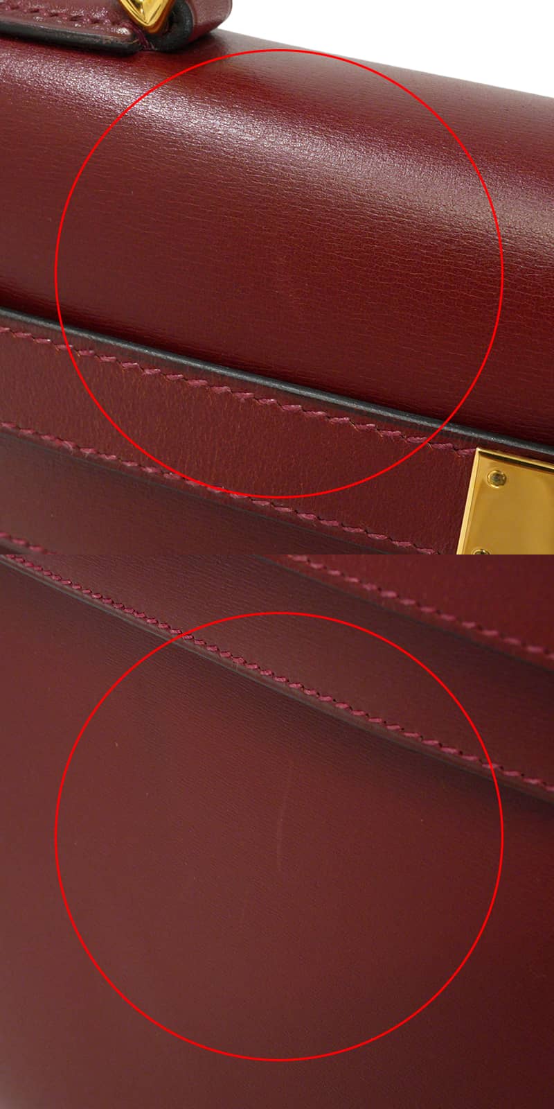 [Pre-loved] HERMES Shoulder bag Kelly32 Sellier Rouge H Box Calf Gold HW Stamp □E[LIKE NEW][Authentic]
