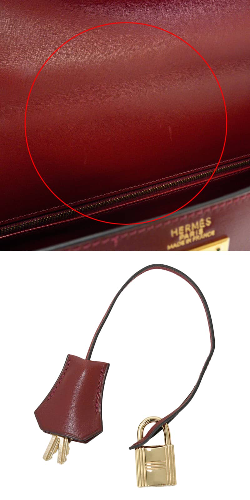 [Pre-loved] HERMES Shoulder bag Kelly32 Sellier Rouge H Box Calf Gold HW Stamp □E[LIKE NEW][Authentic]