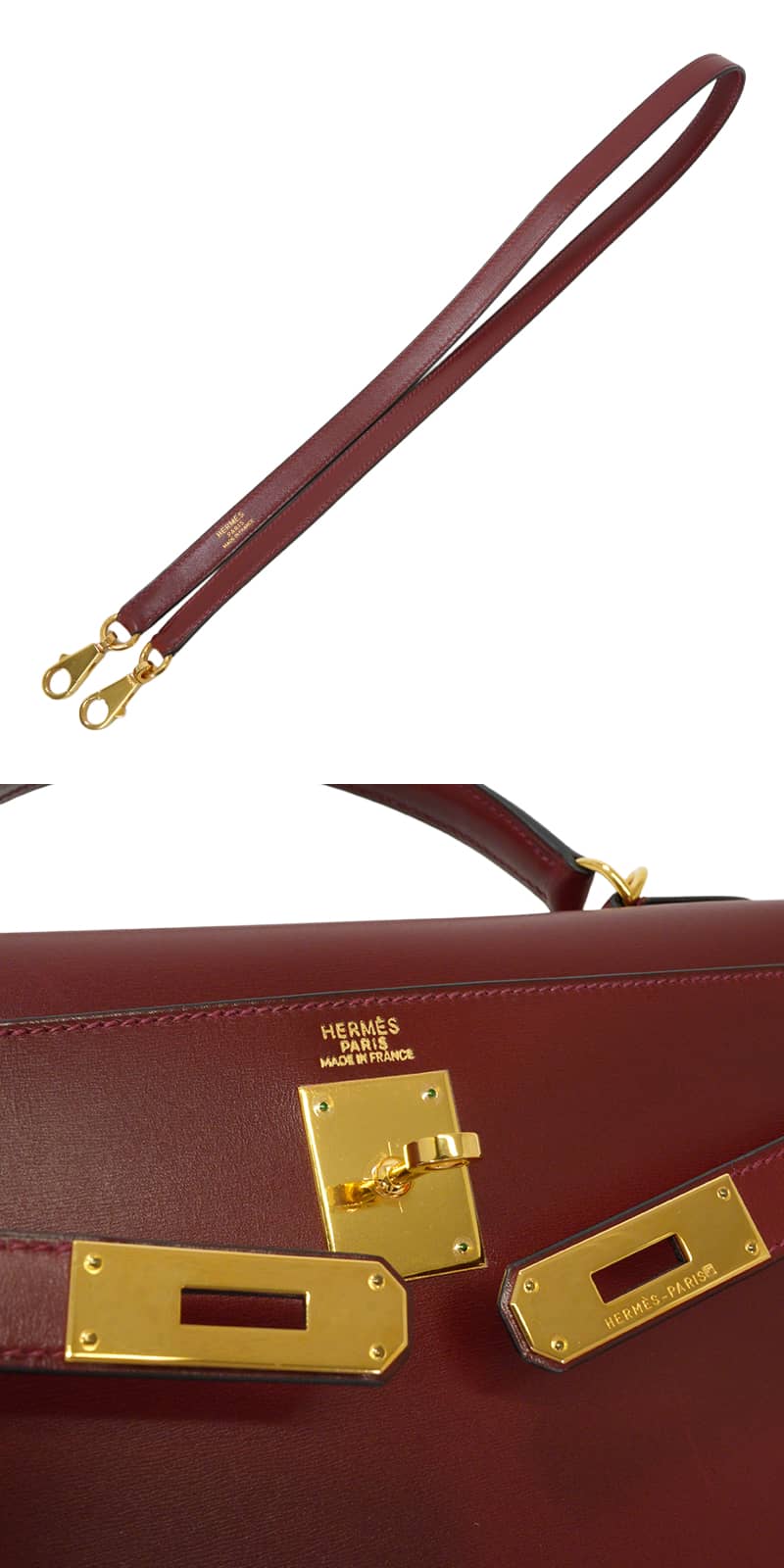 [Pre-loved] HERMES Shoulder bag Kelly32 Sellier Rouge H Box Calf Gold HW Stamp □E[LIKE NEW][Authentic]