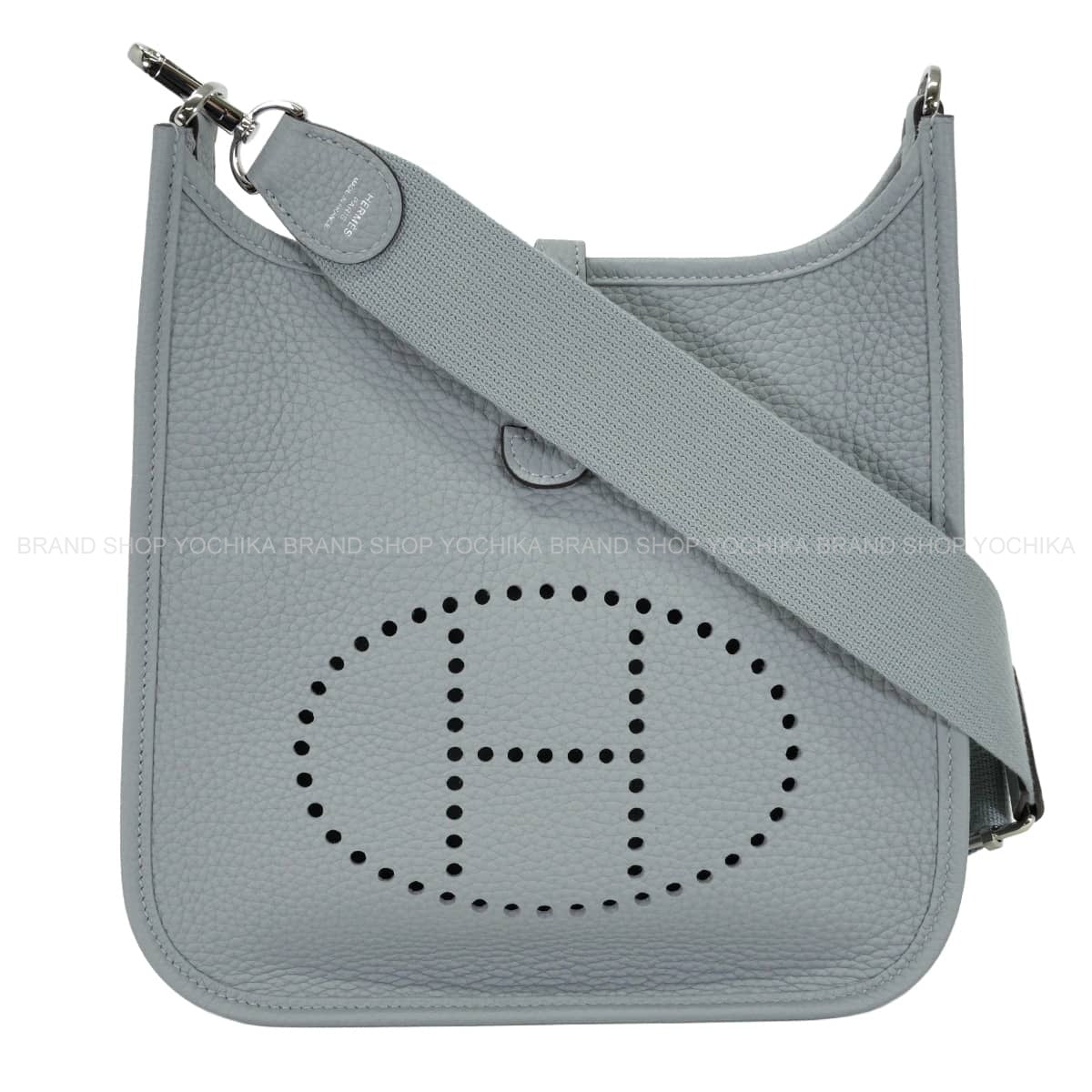 HERMES Shoulder bag Evelyne 23 Gris Pantin Taurillon Clemence Silver HW Stamp G[EXCELLENT][Authentic]