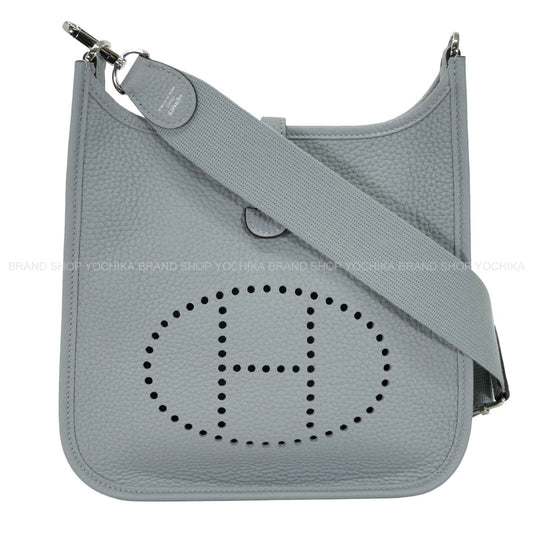 HERMES Shoulder bag Evelyne 23 Gris Pantin Taurillon Clemence Silver HW Stamp G[EXCELLENT][Authentic]