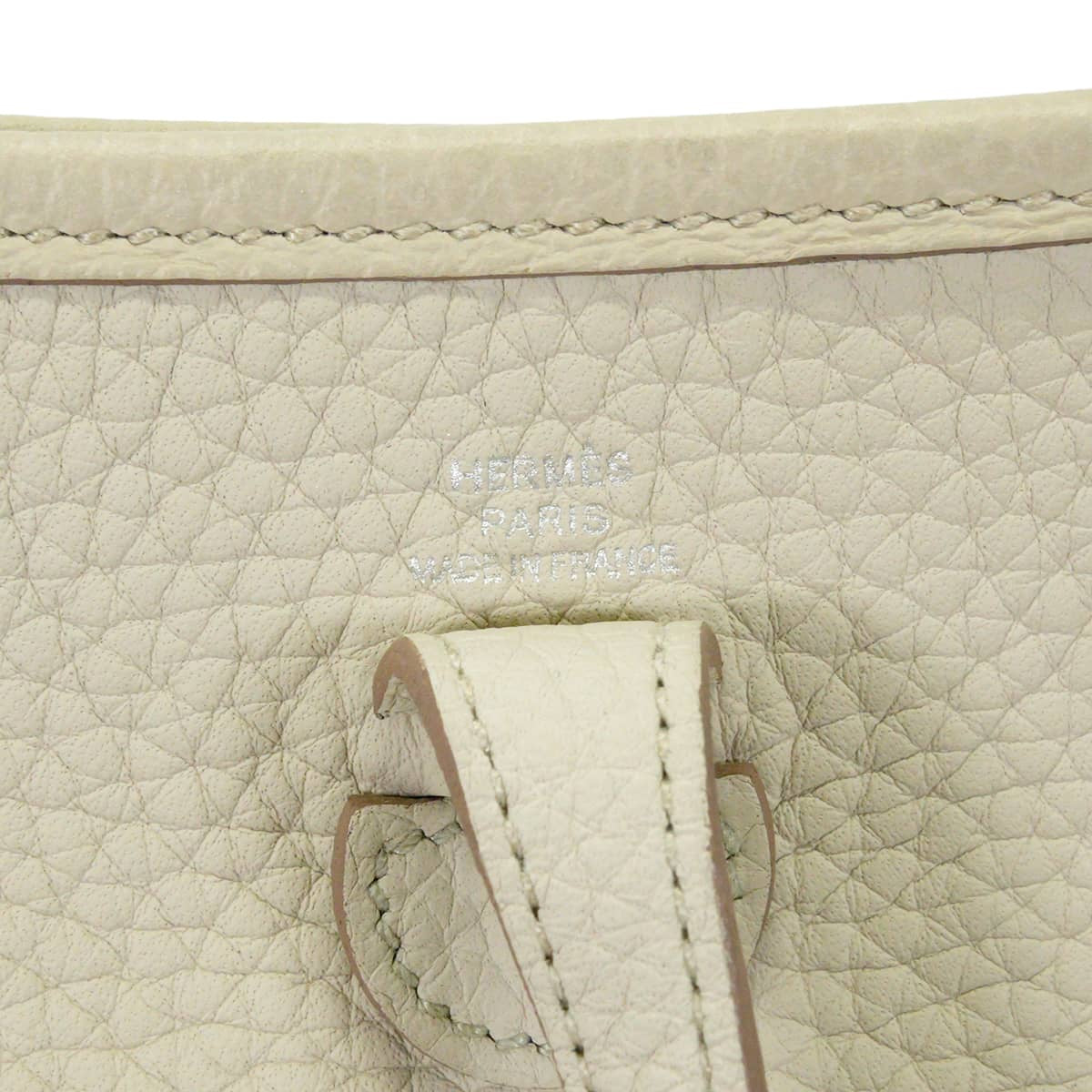 [Pre-loved] HERMES Shoulder bag Evelyne 16 TPM Amazone Zigzag Beton/Noir (Black)/Blanc (White) Taurillon Clemence Silver HW Stamp B[LIKE NEW][Authentic]