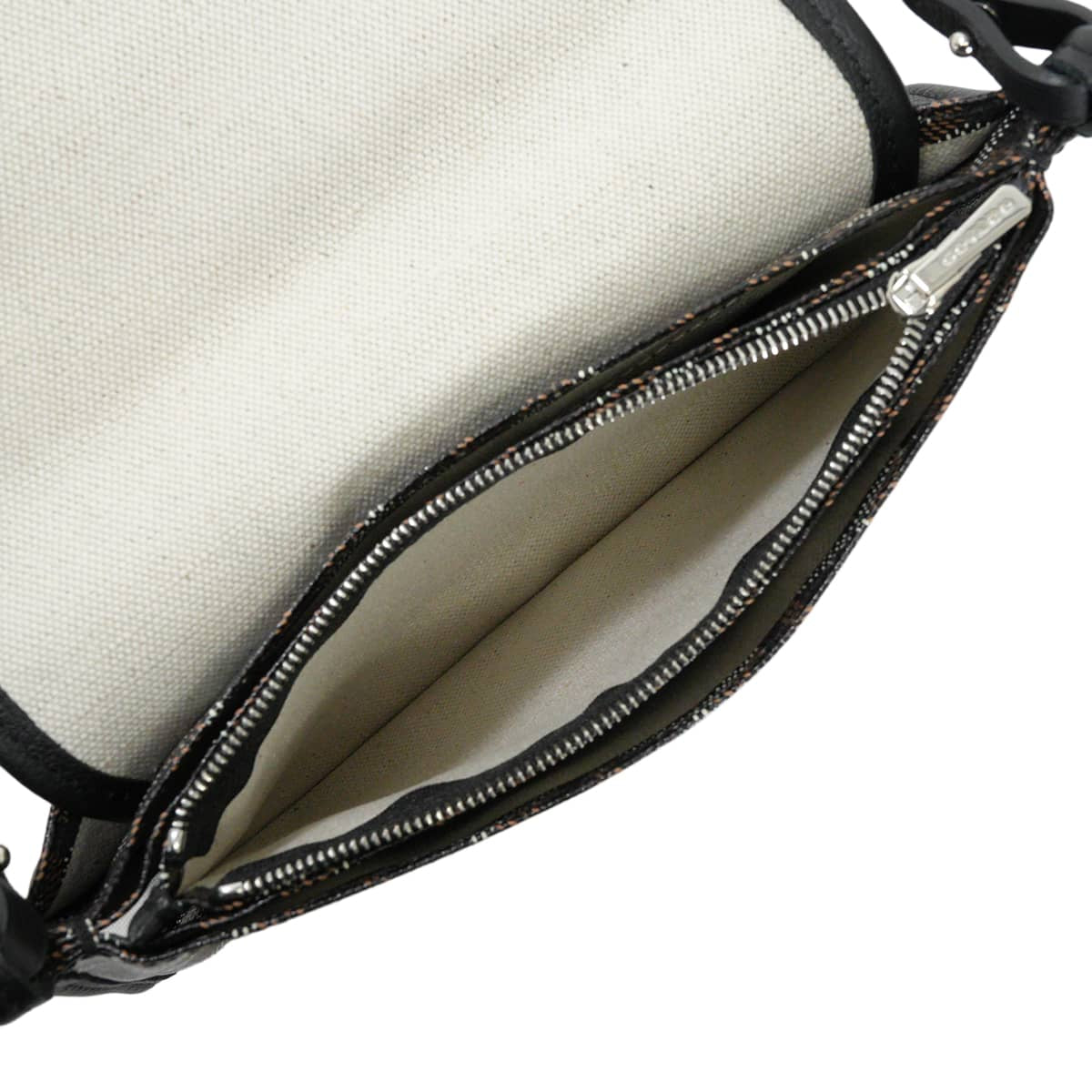 GOYARD Shoulder bag Plumet Pouch Wallet Noir (Black) PVC coated canvas/Calfskin Silver HW PLUMETPMLTY01CL01P[ALMOST NEW][Authentic]