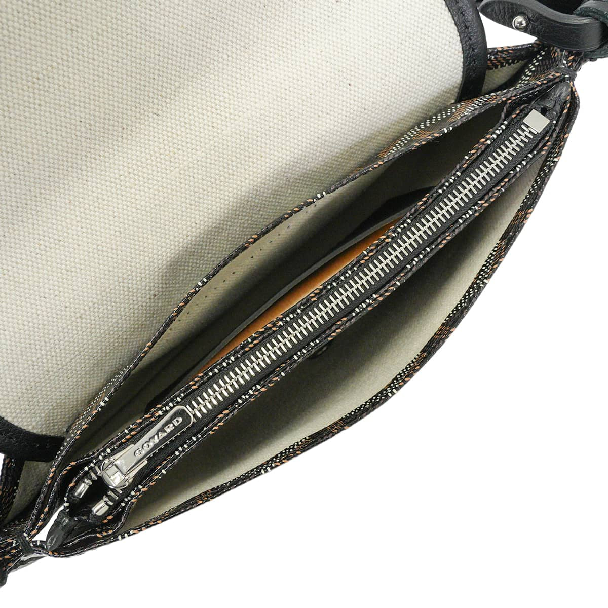 GOYARD Shoulder bag Plumet Pouch Wallet Noir (Black) PVC coated canvas/Calfskin Silver HW PLUMETPMLTY01CL01P[ALMOST NEW][Authentic]