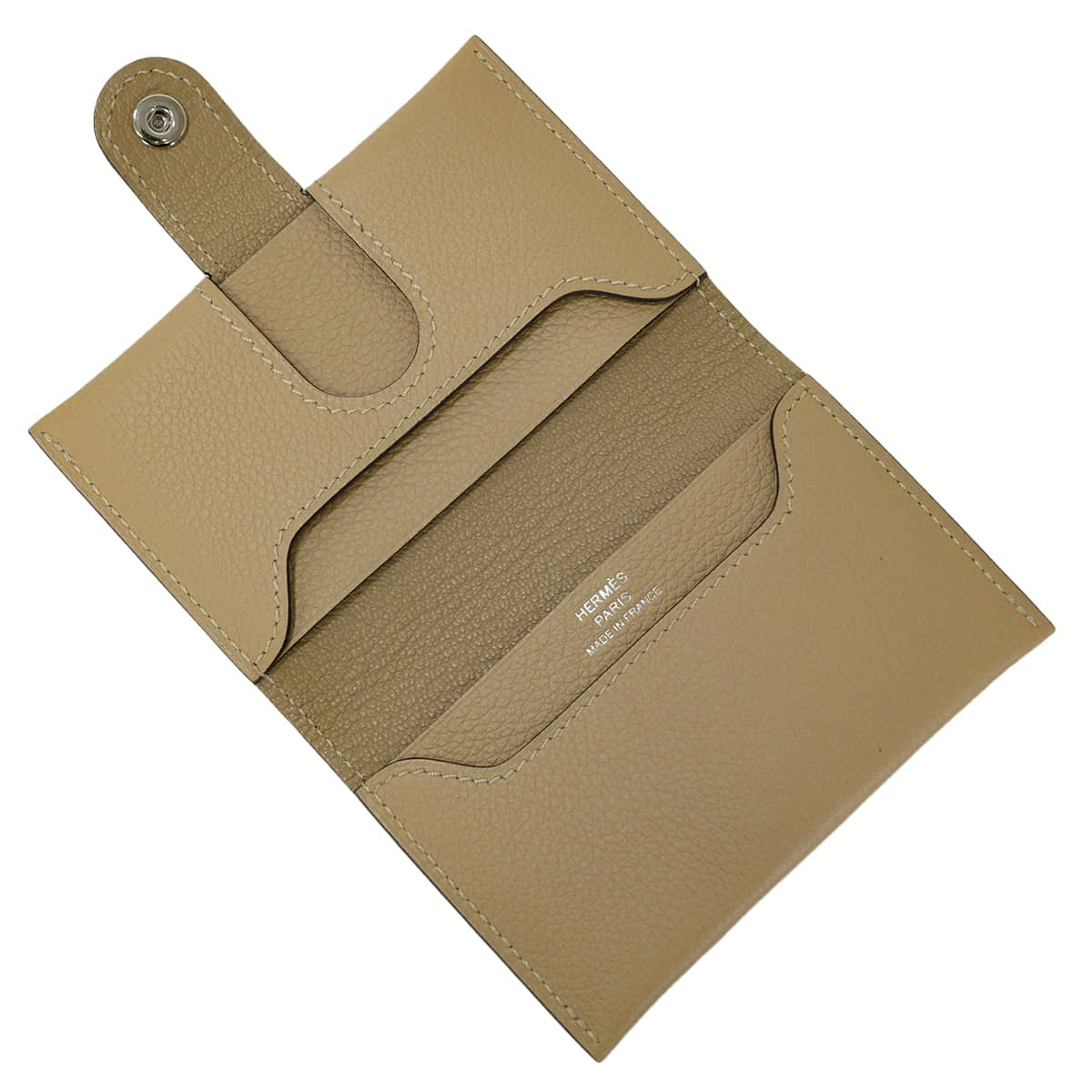 HERMES card holder RMS Trench Evercolor/Lacquer Silver HW Stamp K H084148C[EXCELLENT][Authentic]