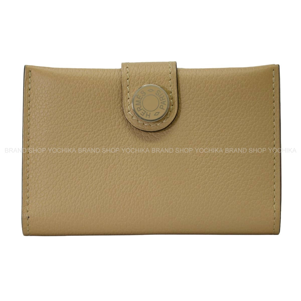 HERMES card holder RMS Trench Evercolor/Lacquer Silver HW Stamp K H084148C[EXCELLENT][Authentic]
