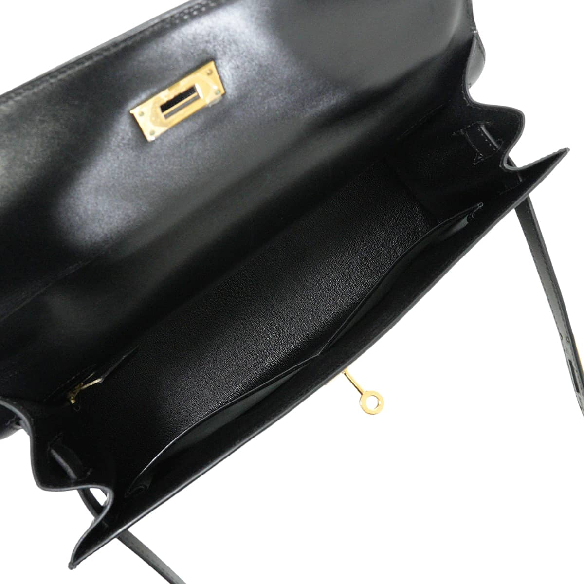[Pre-loved] HERMES Shoulder bag Kelly32 Sellier Noir (Black) Box Calf Gold HW Stamp □E[USED SA][Authentic]
