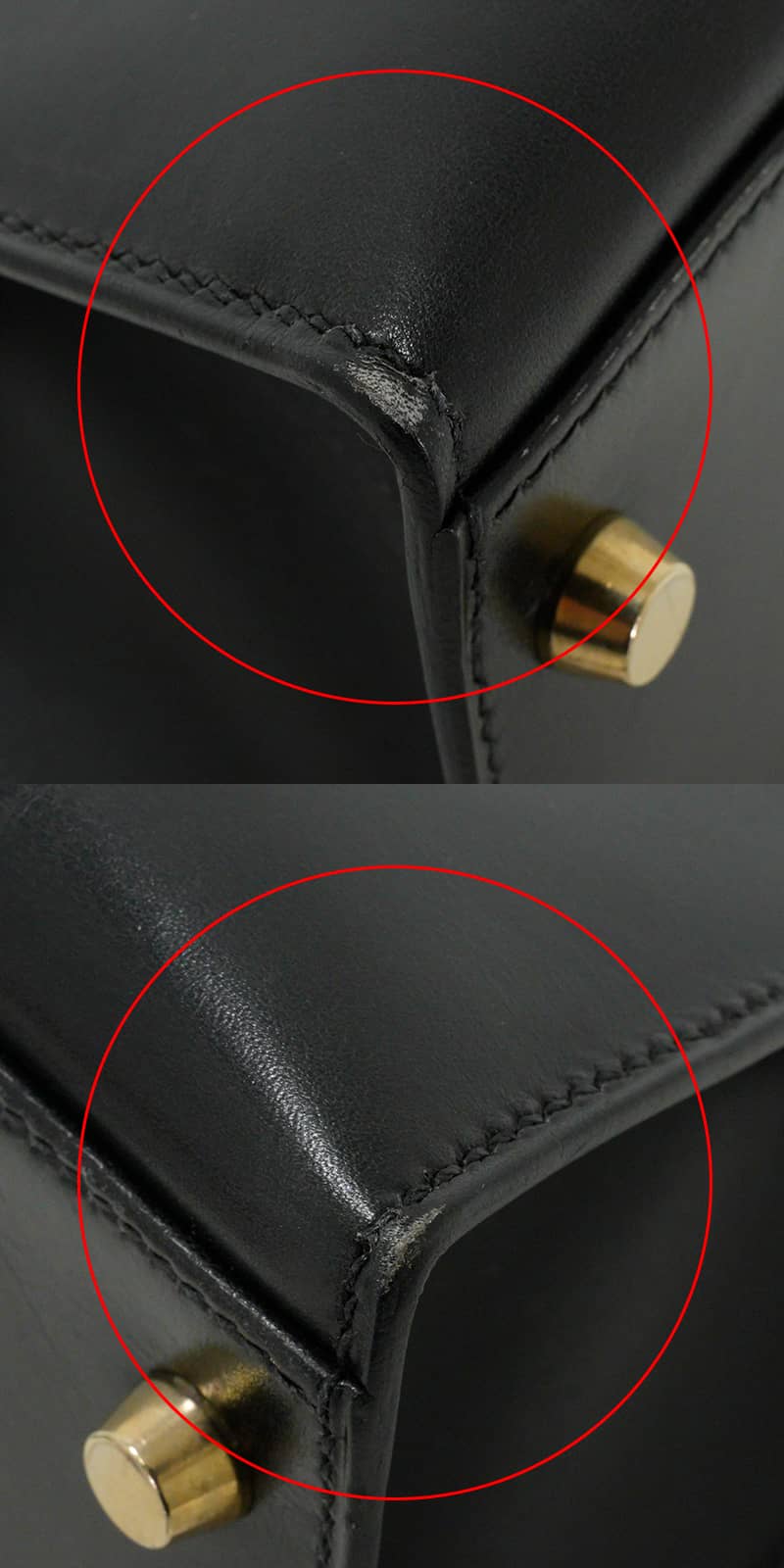 [Pre-loved] HERMES Shoulder bag Kelly32 Sellier Noir (Black) Box Calf Gold HW Stamp □E[USED SA][Authentic]