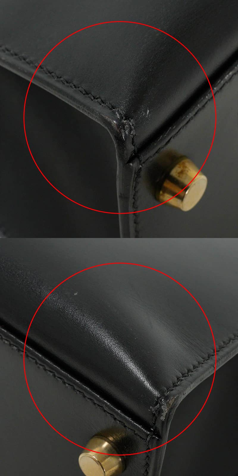 [Pre-loved] HERMES Shoulder bag Kelly32 Sellier Noir (Black) Box Calf Gold HW Stamp □E[USED SA][Authentic]