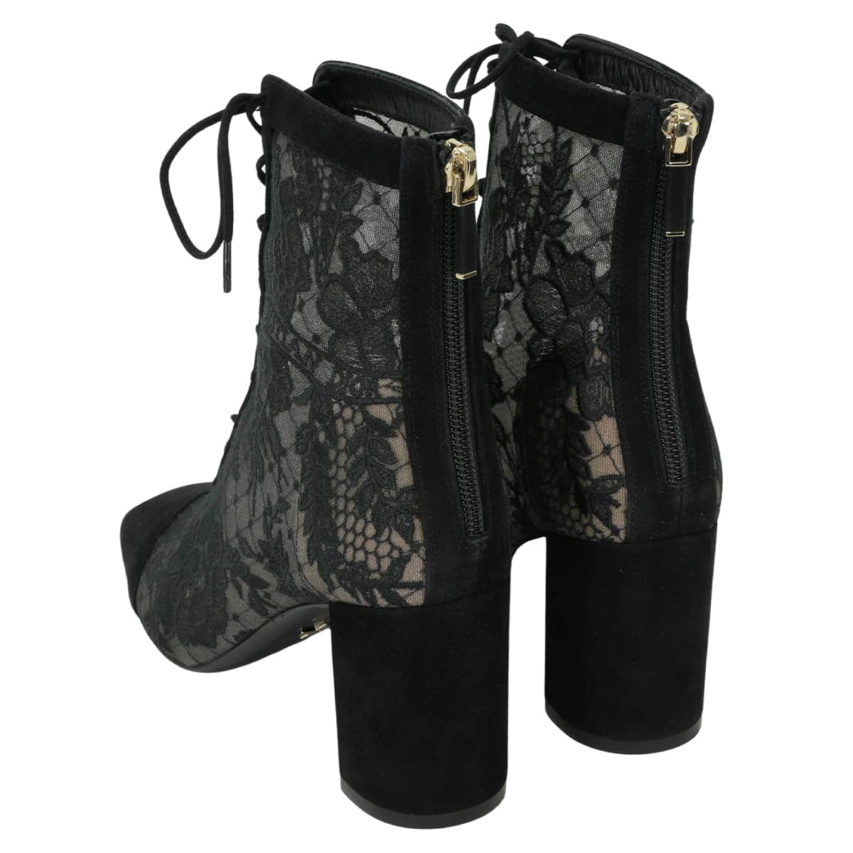 [Pre-loved] Dior boots Short Naughtily-D Noir (Black) Technical fabric/Cotton/Suede goatskin #36.5 Silver HW KDI952ROY_S900[LIKE NEW][Authentic]